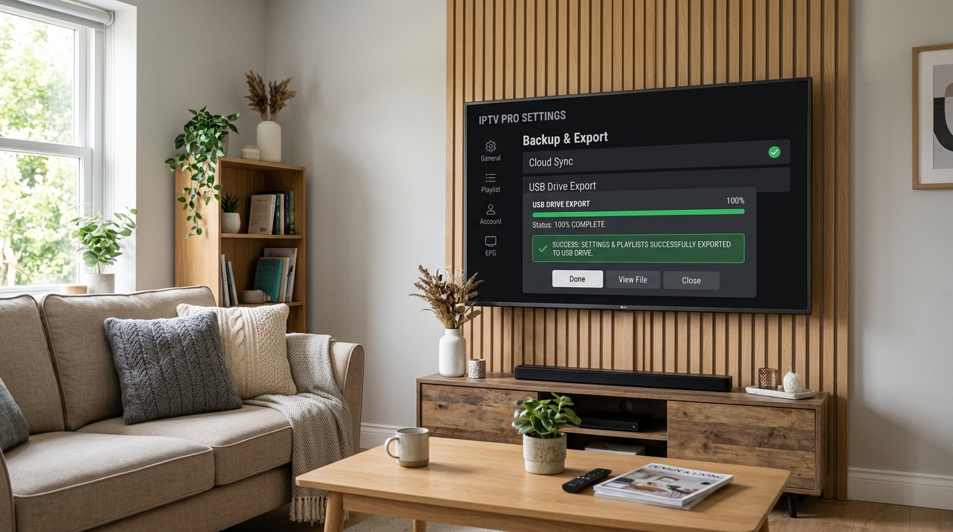 Säkerhetskopiera och exportera dina IPTV-inställningar och favoriter